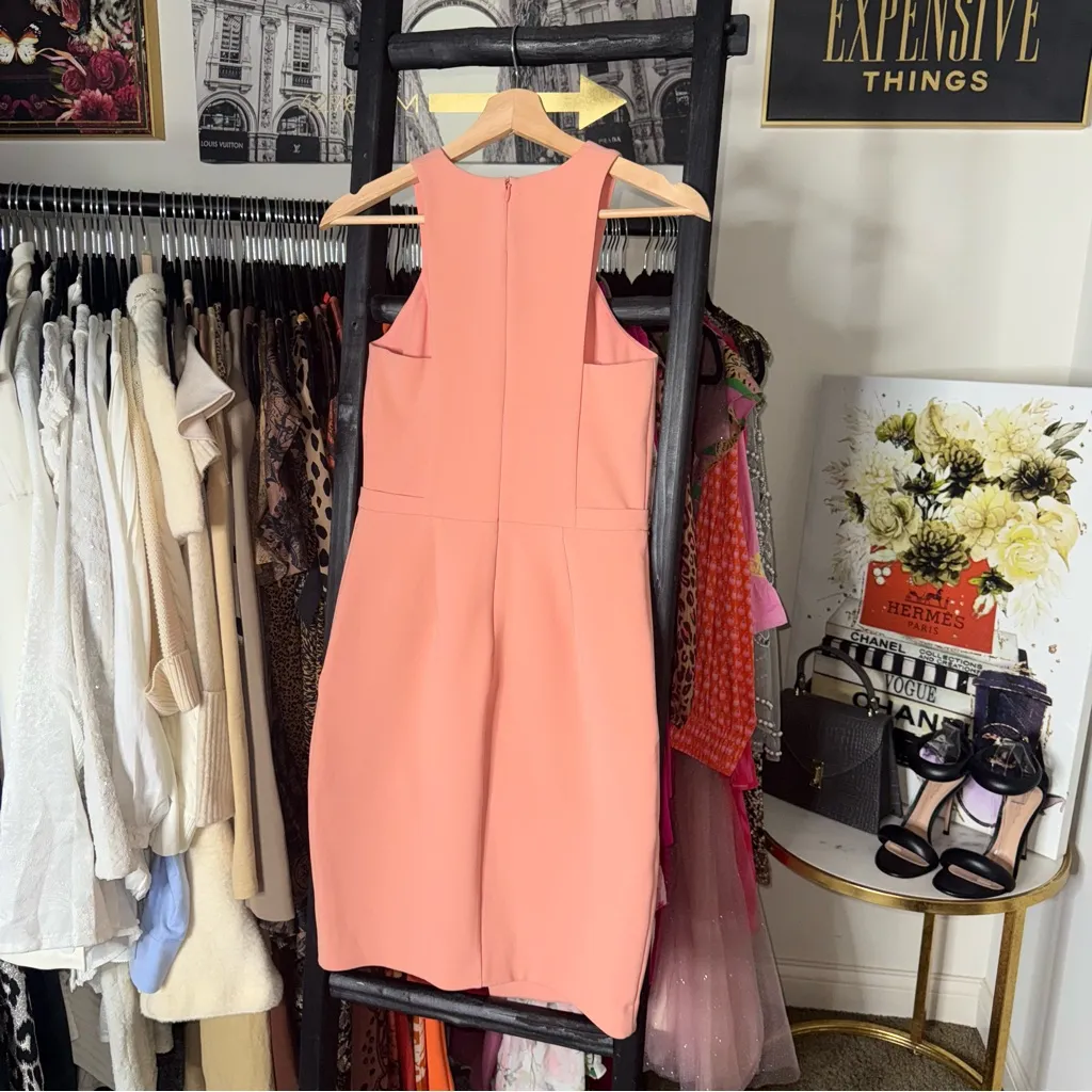 Parker Peach Cutout Sleeveless Sheath Slit Dress Womens Size XS EUC - Image 4