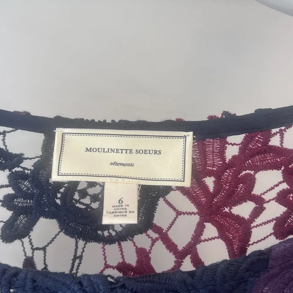 FINAL PIRCE Anthropologie Moulinette Soeurs Harvest Blooms Floral Lace Overlay - Image 5