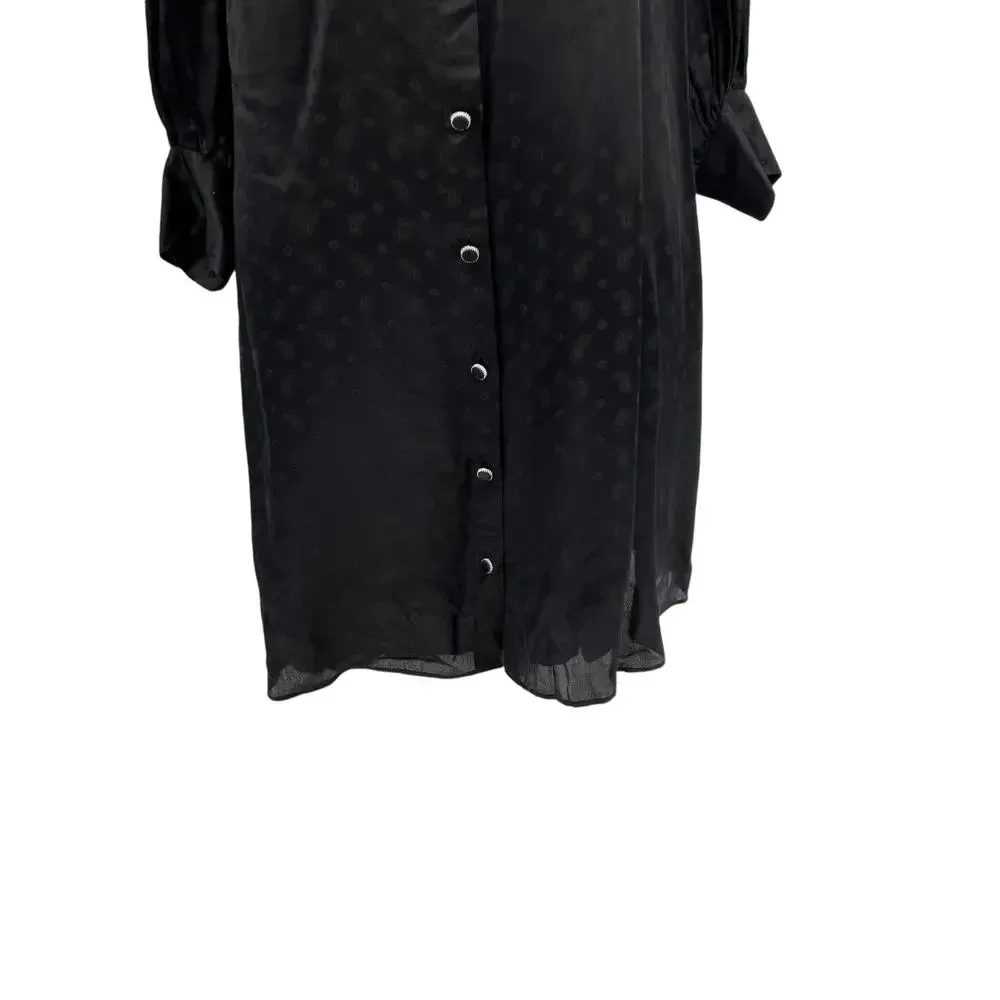 The Kooples Delicate Paisley Shirtdress Patterned Black Size 1 US Small / 4 - Image 5