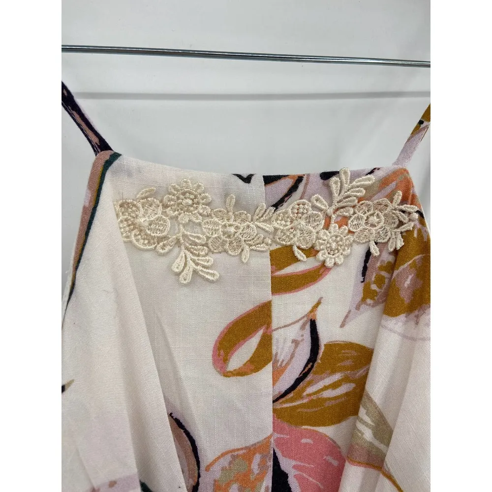 Wish Wild Flower Floral Print Sleeveless Tie Front Midi Dress Size S - Image 6