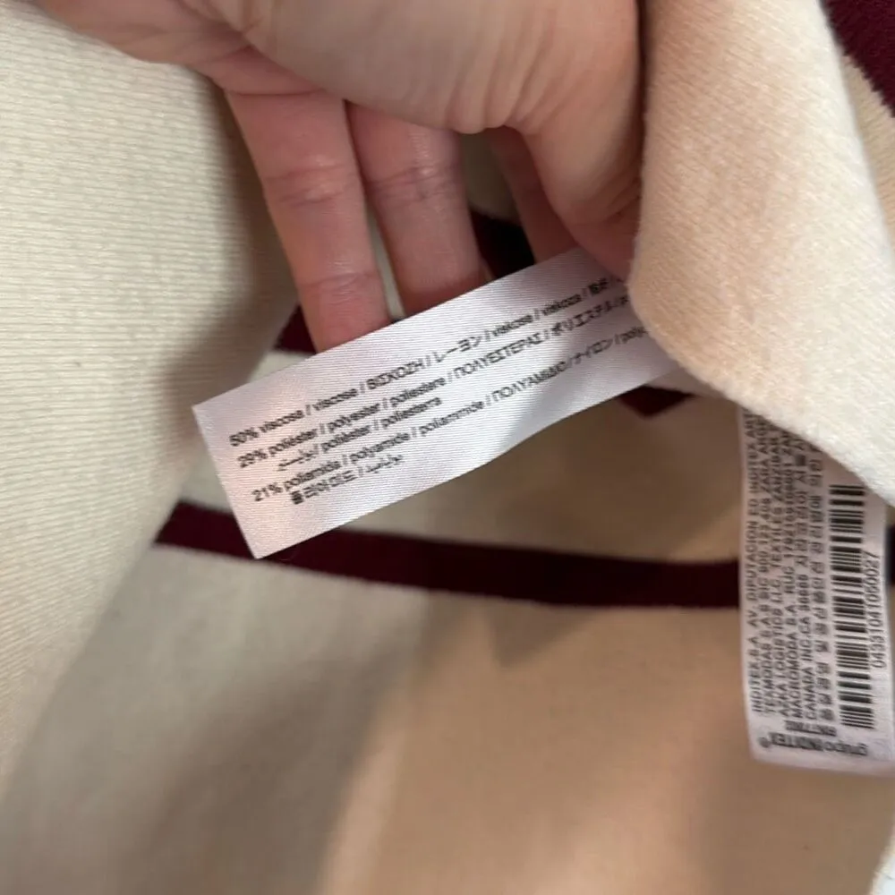 ZARA  collared striped oversized pullover sweater small - Image 4