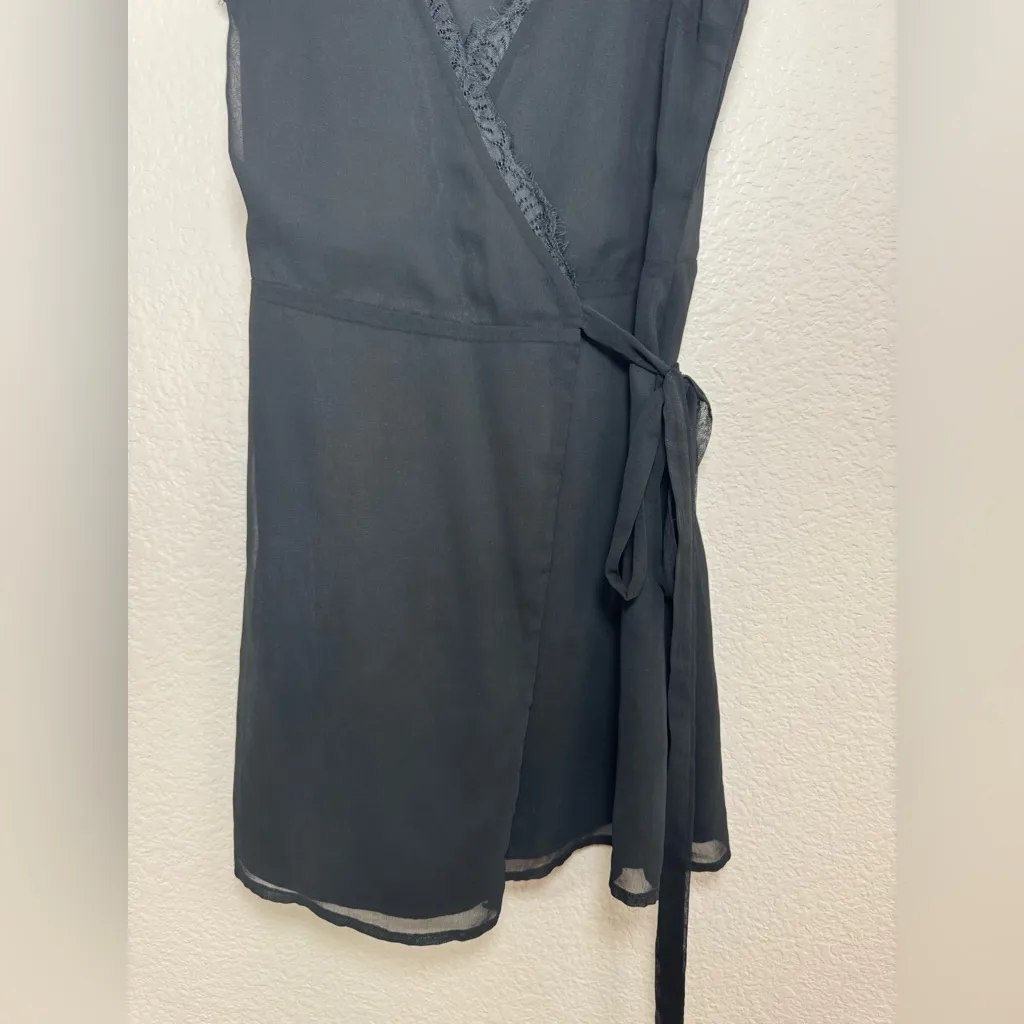 L’Academie Jade Wrap Lace Edge Mini Black Dress Revolve size XS $200 - Image 11