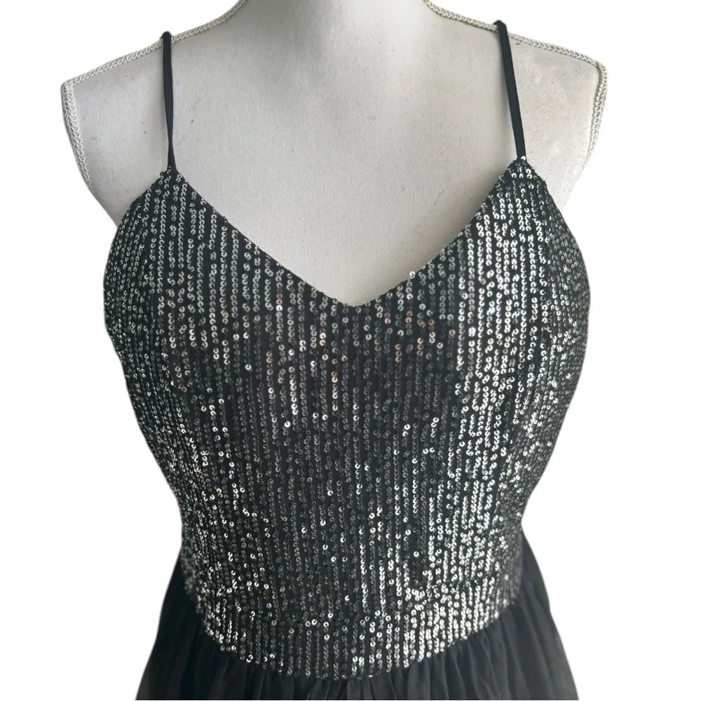 Giffniseti Gray Sequin Asymmetrical Prom Dress Black Size XL - Image 3