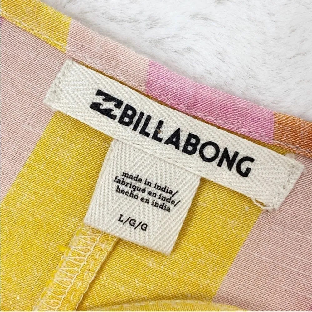 Billabong‎ Lucky Us Striped Sleeveless Midi Dress Pastel Multi Large - Image 13