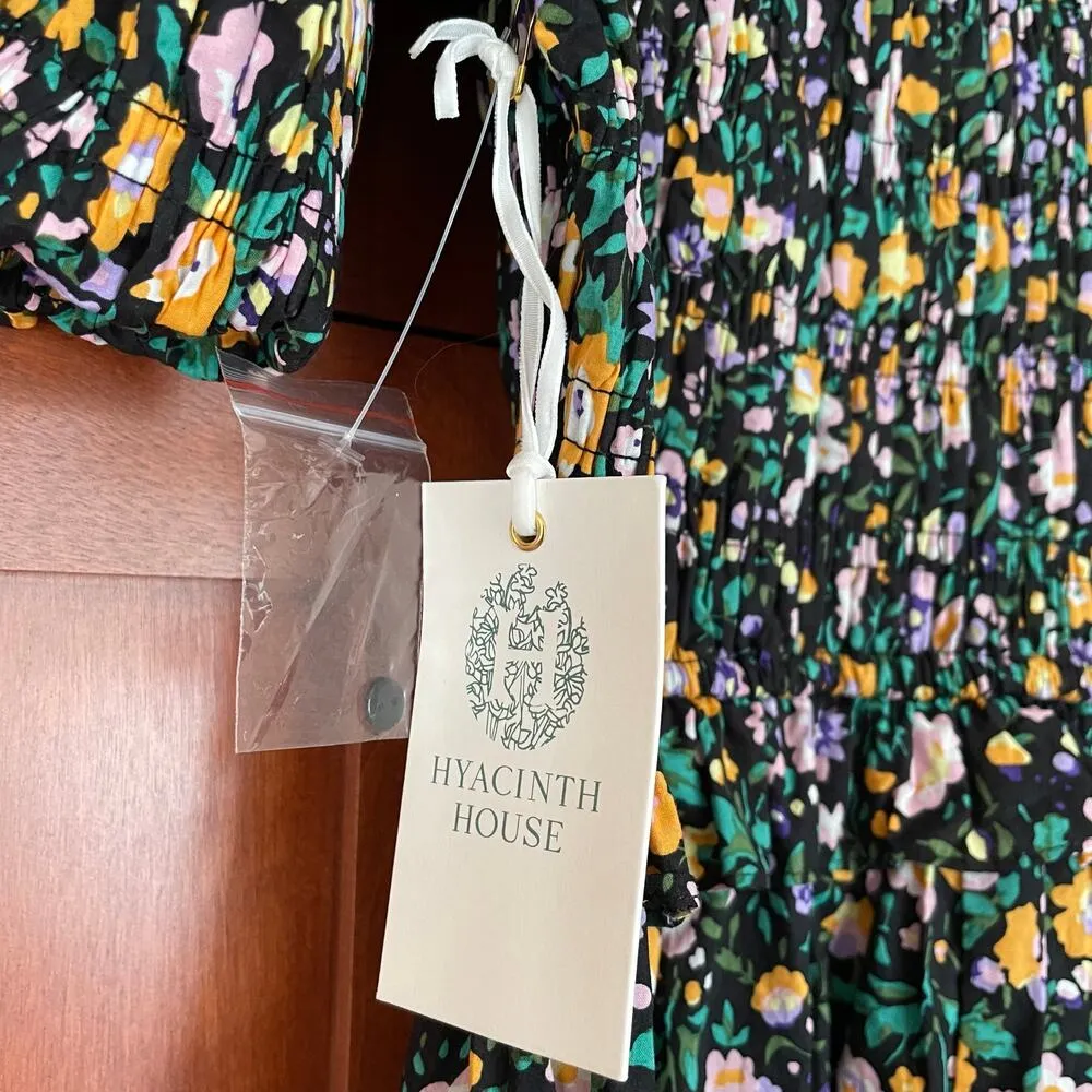 Hyacinth House by Tuckernuck Samantha Midi Dress Floral Smocked Size Medium NEW - Image 6