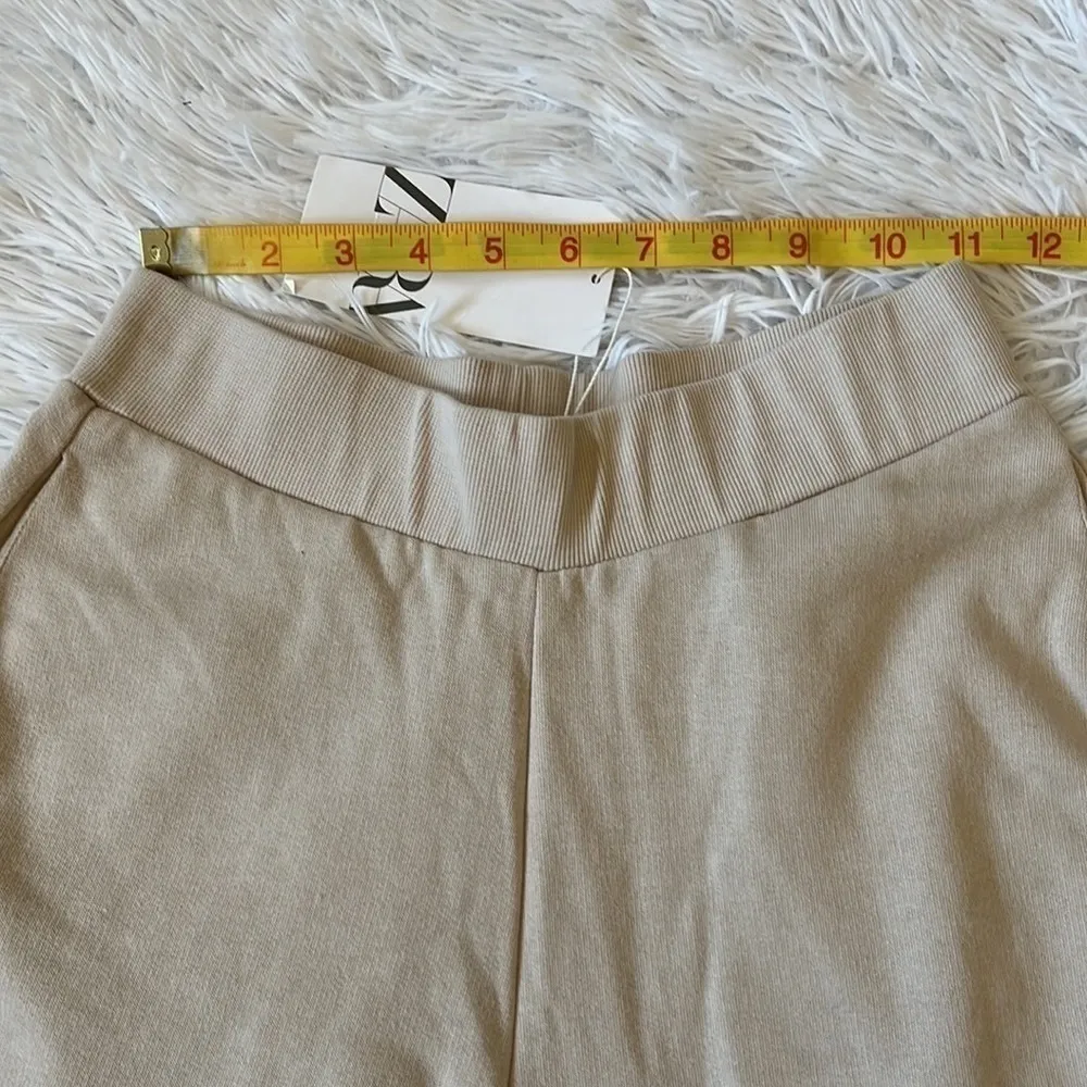 ZARA Women’s Joggers Cargo elastic waistband Pants Beige size Small NWT - Image 2