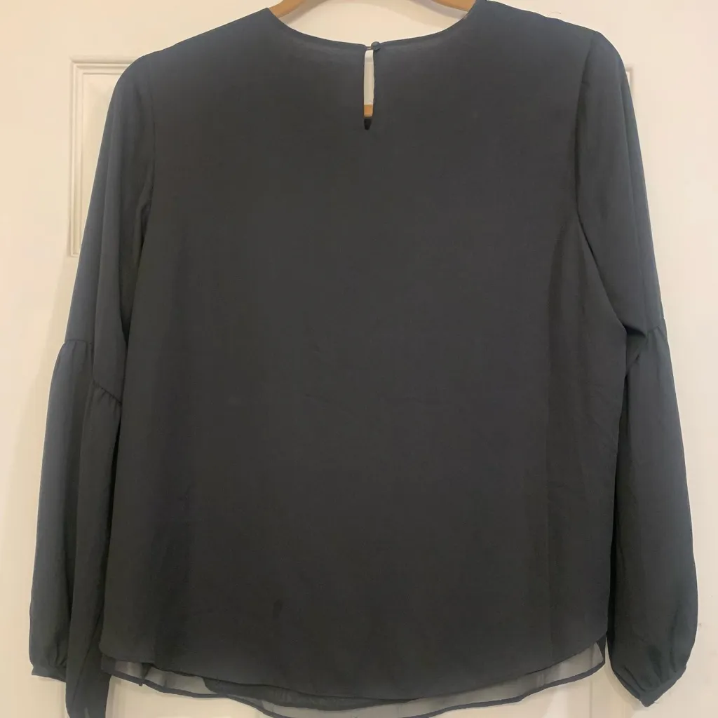 Valerie Stevens Black Sheer Long Sleeve Embellished Formal XL Blouse.       2194 - Image 8