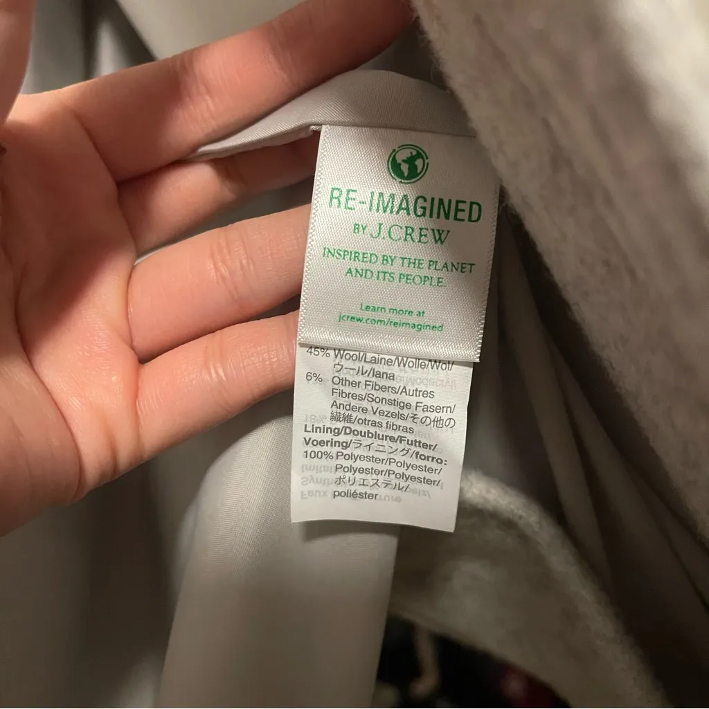 J. Crew Light Gray Heather Dusk Vail Parka Coat with Faux Fur Trim size 4 - Image 3