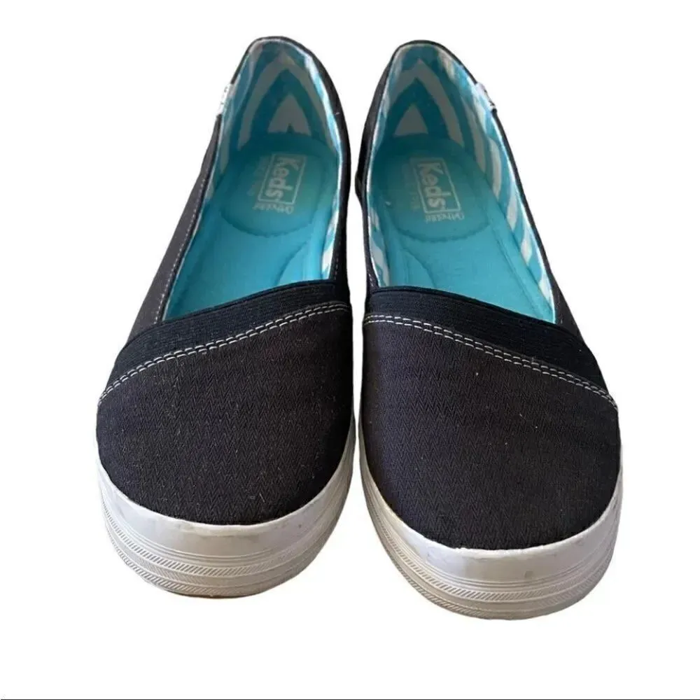 Keds Black Slip On Canvas Ortholite Flats Woman's Comfortable Shoes SZ 6 - Image 2