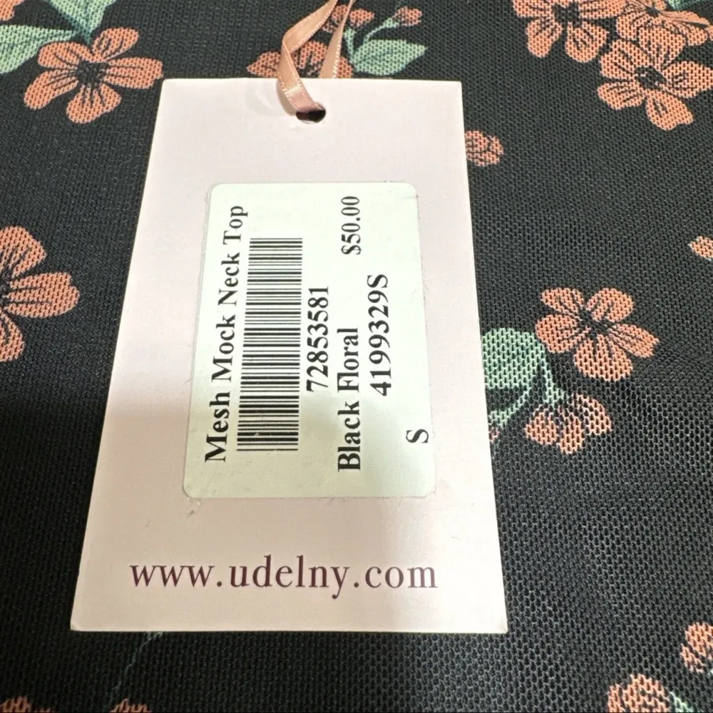 Udel New York Mesh Mock Neck Top Black - Image 3