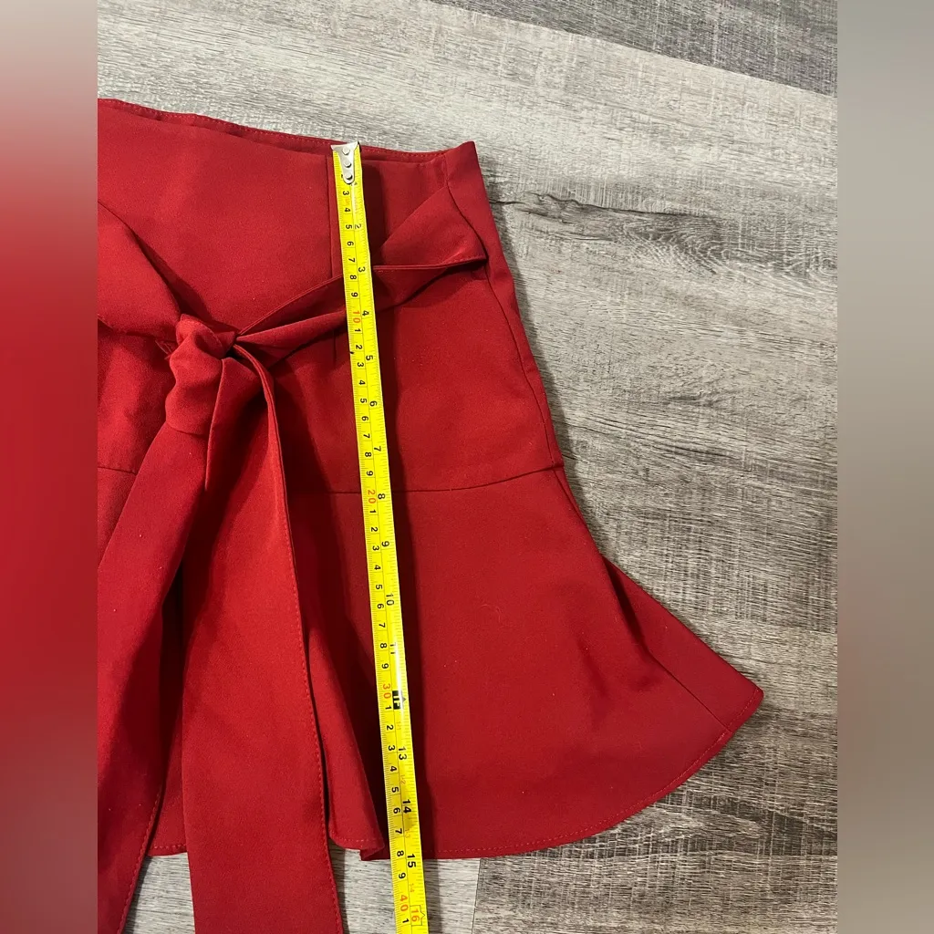 ZARA red bow belt mini skort - Image 8