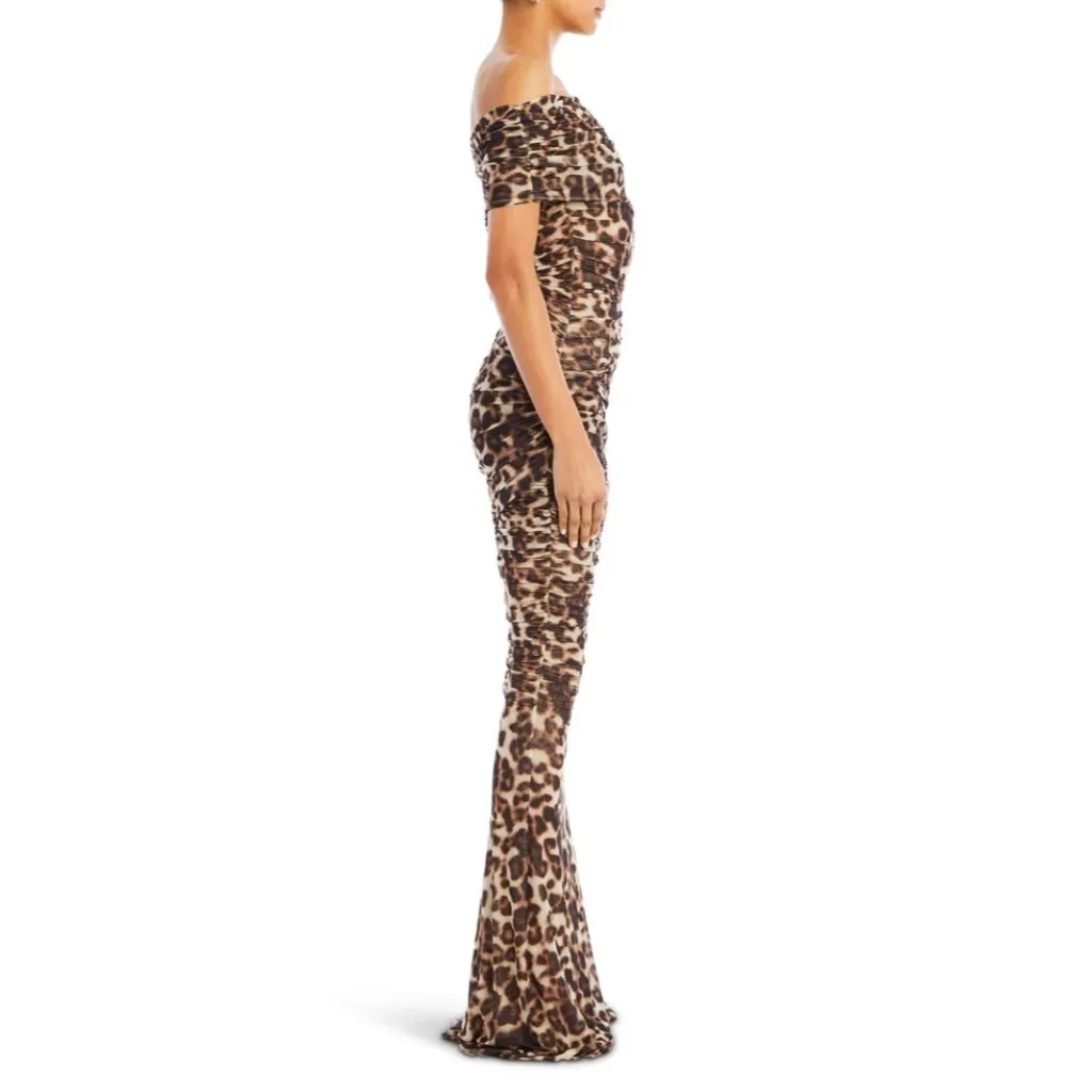 SER.O.YA Sasha Maxi Dress in Spotted Bengal Small New Womens Gown Brown - Image 13