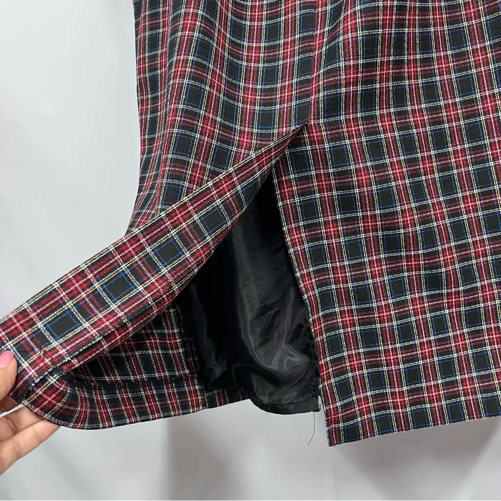 Vintage Simon Ellis Plaid Midi Skirt union made dark academia 18w preppy 80’s Red - Image 14