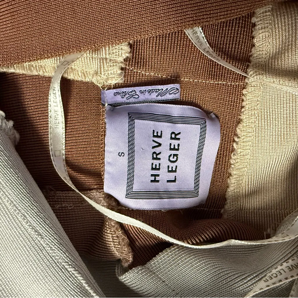 Hervé Léger One Shoulder Colorblock Bandage Dress – Size Small - Image 6