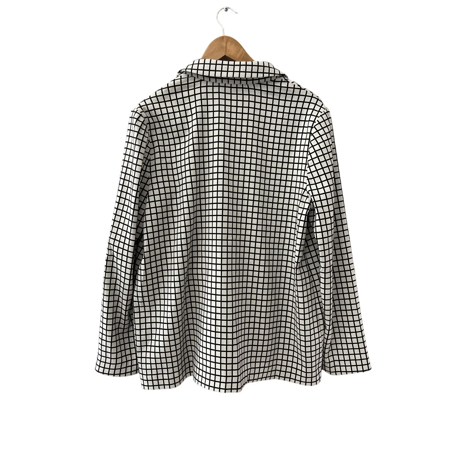 Adrianna Papell Plus Stretch Black‎ & White Checkered One Button Blazer Size CL - Image 3