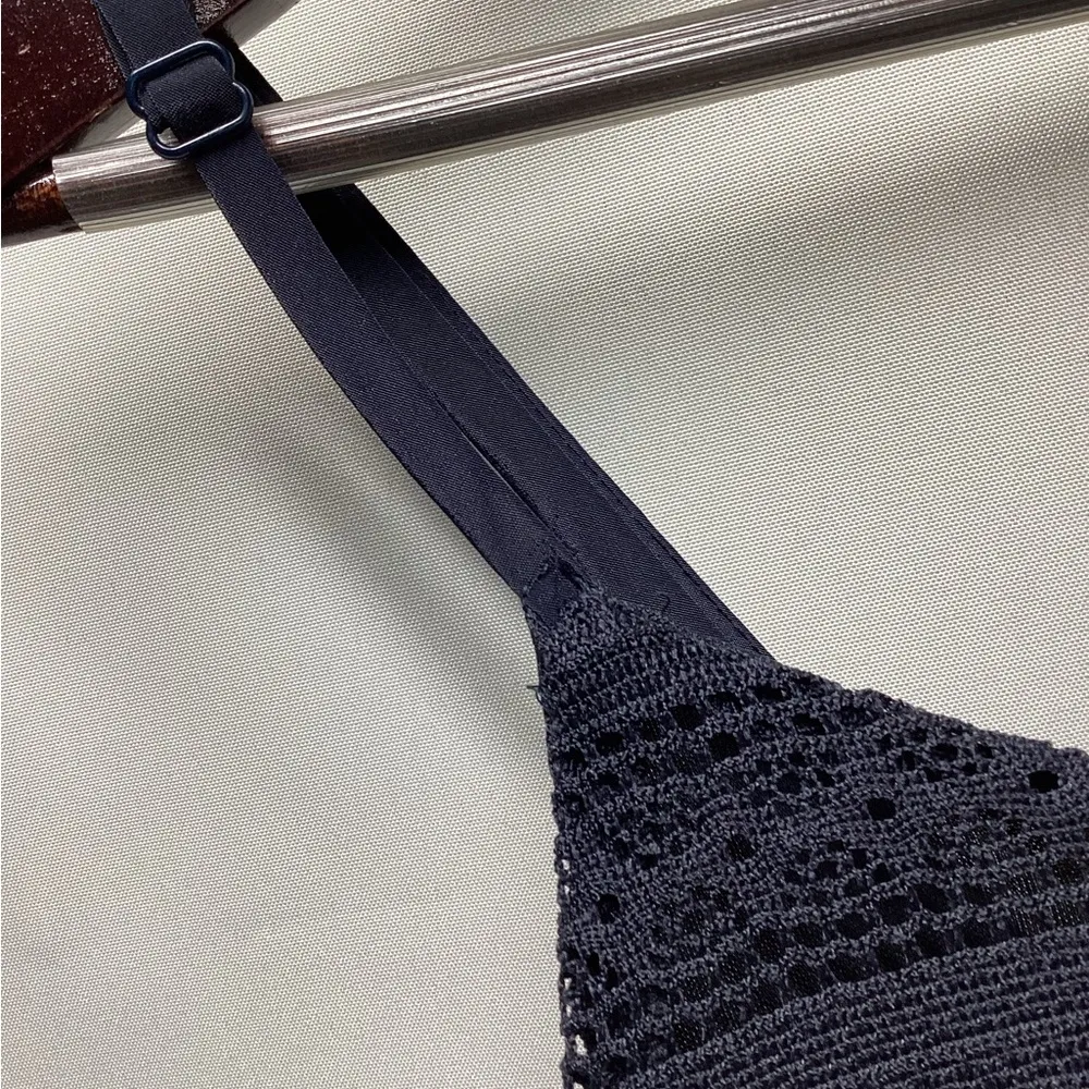 Rewind romper. Navy crochet/lace. Size Large. - Image 12