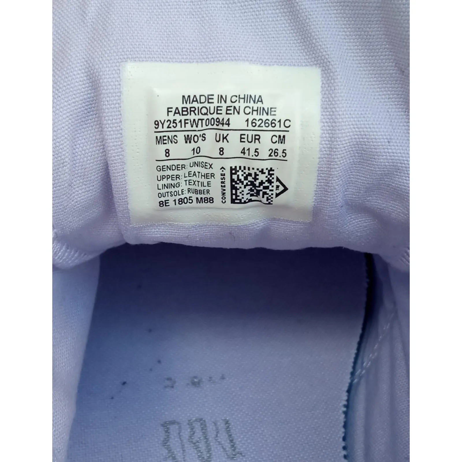 Converse Chuck Star Player Ox Purple White Suede Sz 8 Mens 10 Women’s 162661C - Image 7