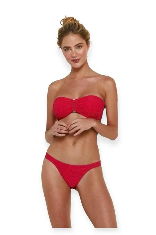 PilyQ ✽ PQ Swim ✽ Flirty Ruffled Bandeau Bikini Top ✽ Hot Fuchsia Pink ✽ Large - Image 15