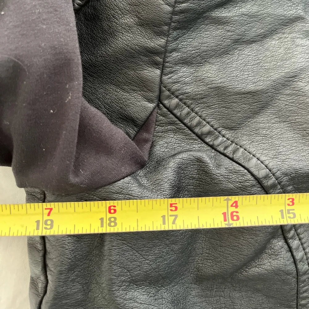 Black faux leather coat - Image 3