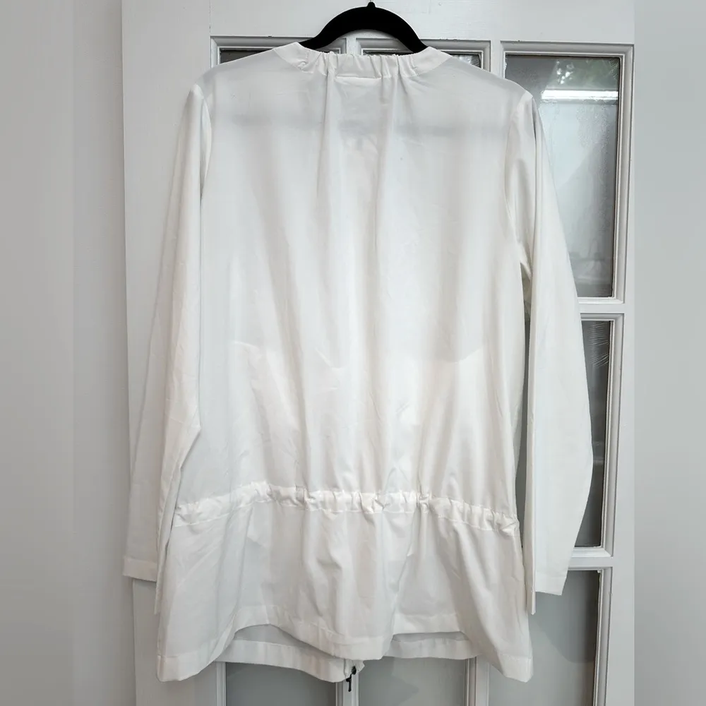 J. Jill Pure Jill Fit Caper Lightweight Zip Pocket Drawstring Jacket Size Medium White - Image 3