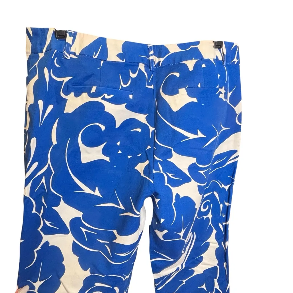 Liz Claiborne Emma Classic career Blue Patterned Capri Dress Pants Size 10 - Image 4
