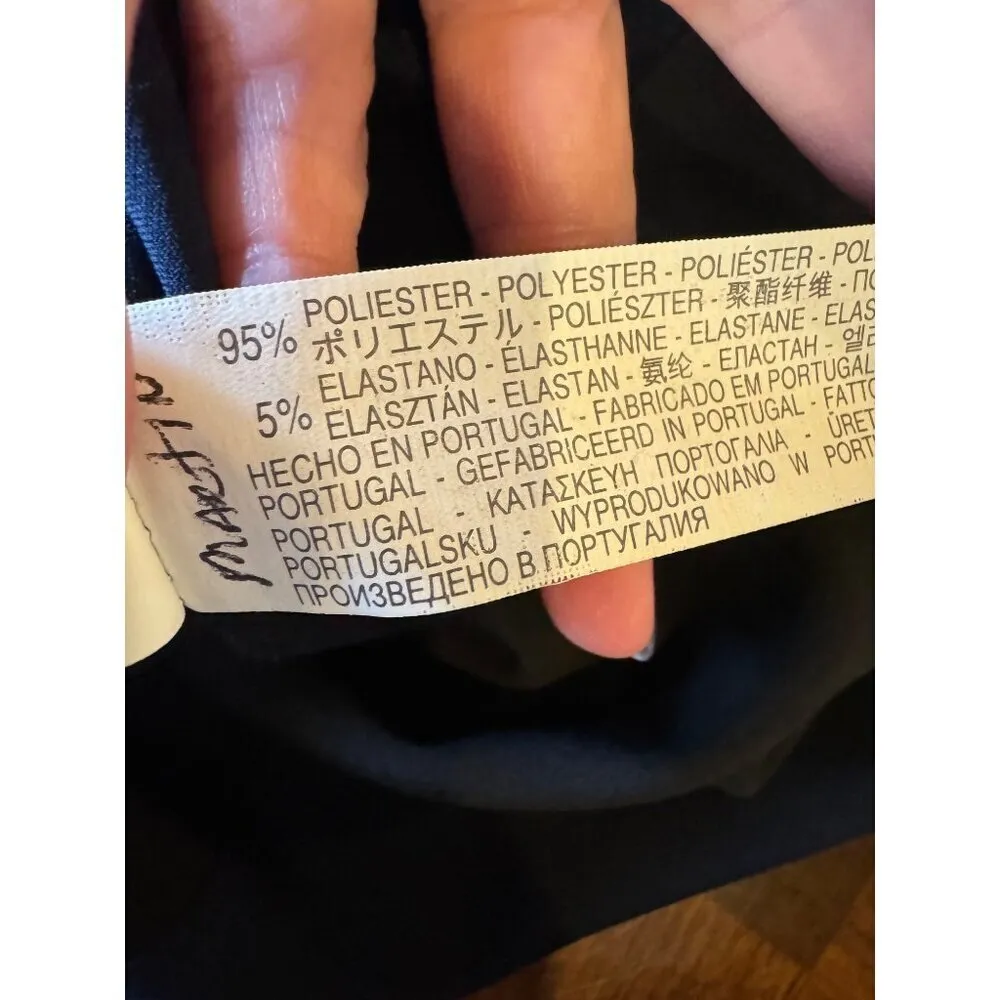 Zara Dress Women‎ Medium Blue Black Mock Neck Neoprene Sleeveless Shift Mini - Image 10