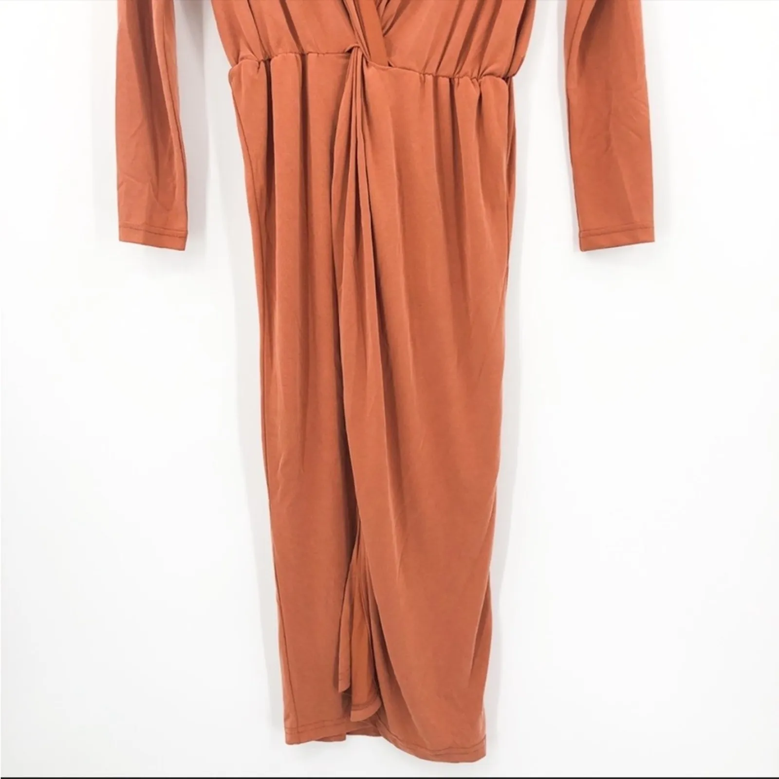 L'Academie The Judy Midi Dress in Terracotta Size: Small - Image 5