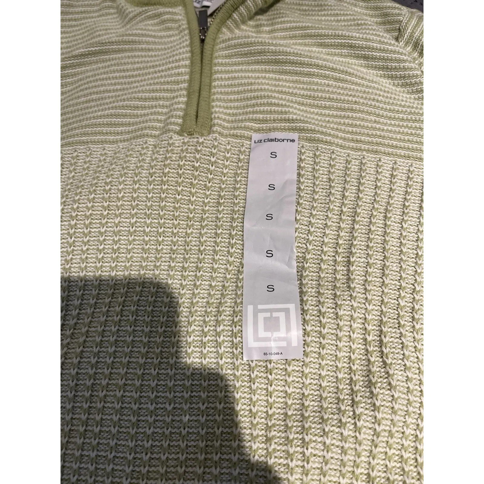 Liz Claiborne women's S Acacia Green 1/4 zip long sleeve sweater NWT - Image 8