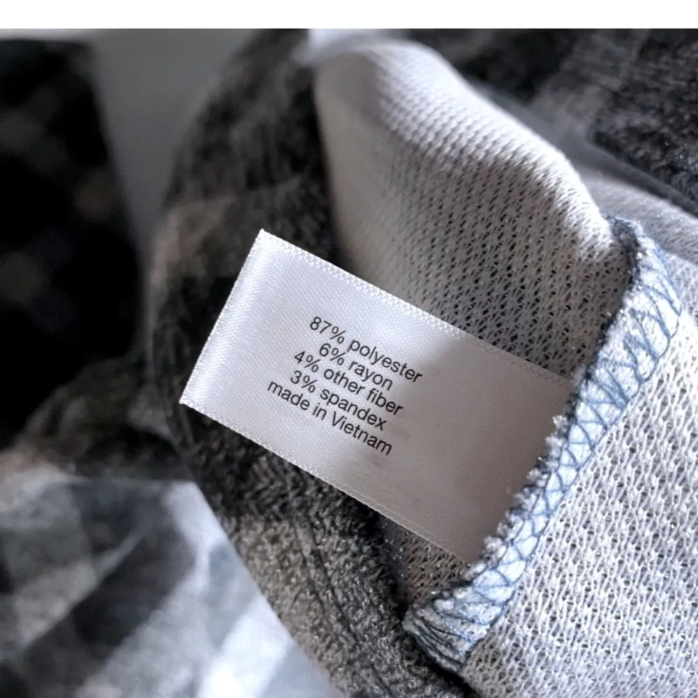 151. Lane Bryant Gray Plaid Shimmer Cowl Neck Sweater Plus Size - Image 5