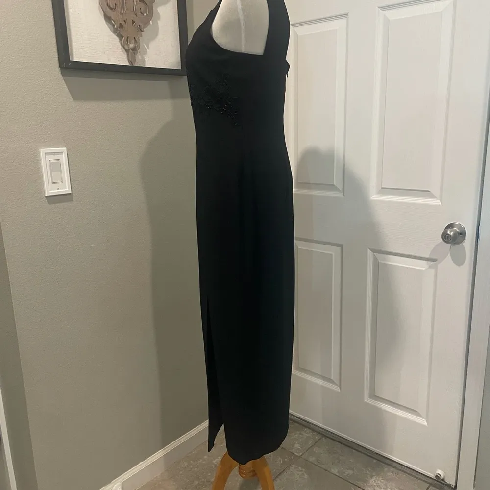 Carole Little Dresses Vintage Black Beaded Top Size 8 Dress With Side  Slit - Image 4