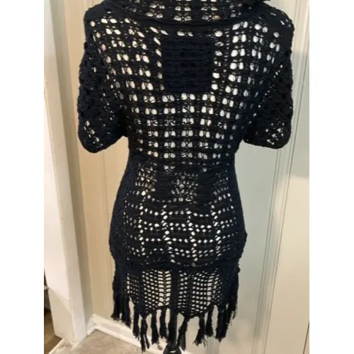 Hollister Women’s knitted beach cover/Top hoodie EUC XS - Image 7