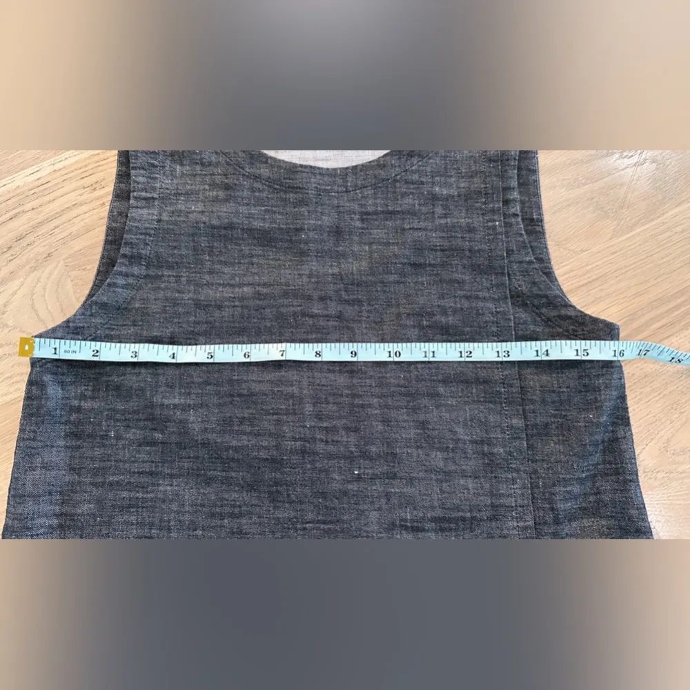 Theory linen cotton blend sleeveless shift dress size 2 - Image 4