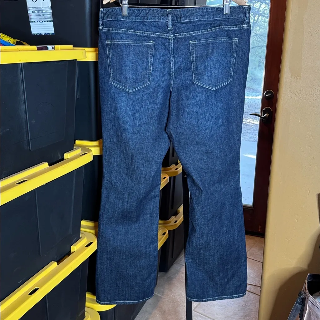 Mossimo Premium Denim Dark Wash Bootcut Jeans Women’s Size 16 Stretch High Rise Blue - Image 8