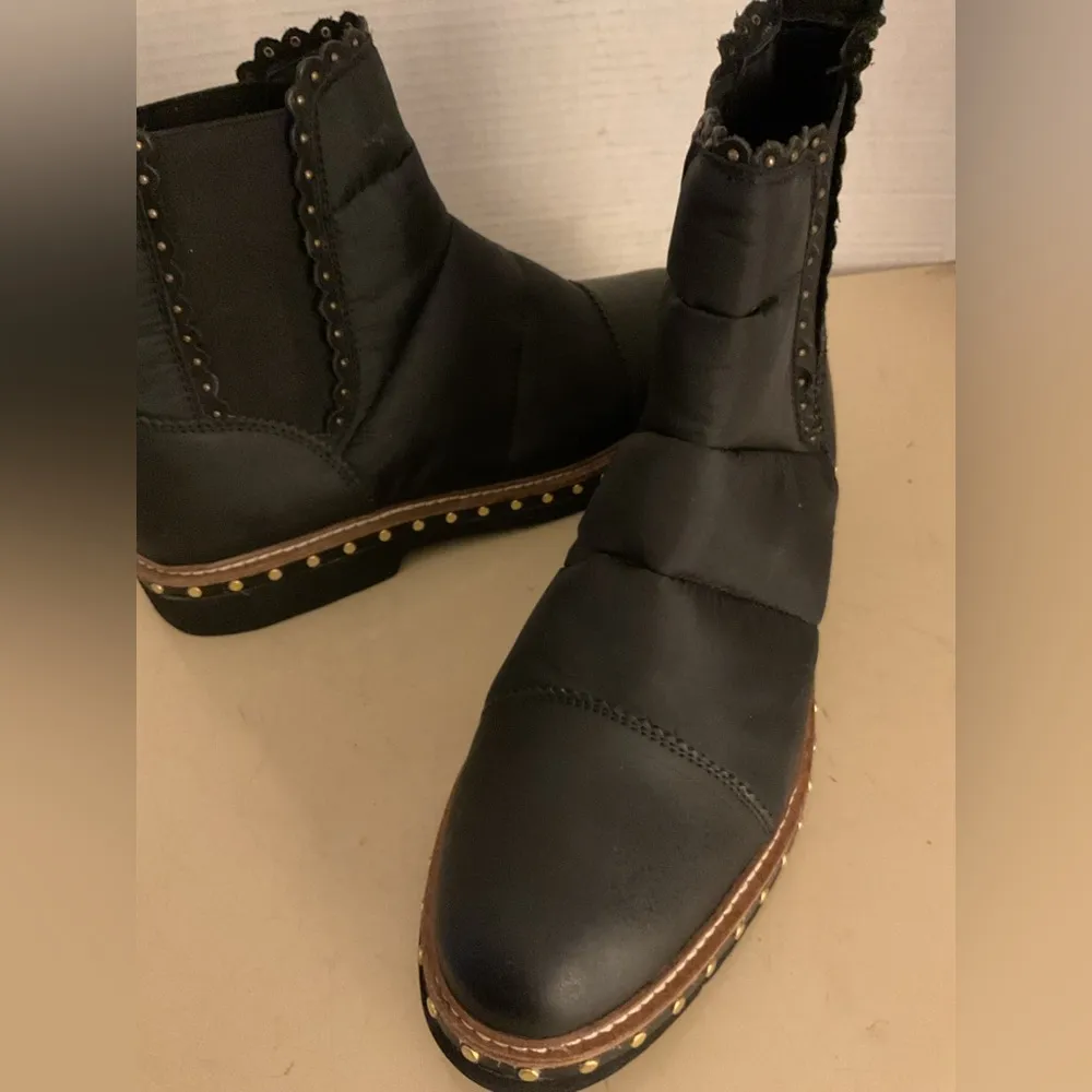 Free People women black Canvas Chelsea Atlas boots Size 9 Euro 40 - Image 5