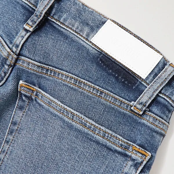 RE/DONE 90s Comfort Stretch High-rise Ankle Crop Distressed Skinny Jeans - Image 4