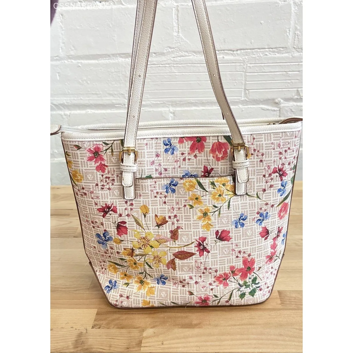 Anne Klein Multicolor/Floral Print Women's Medium Tote Handbag - Image 3