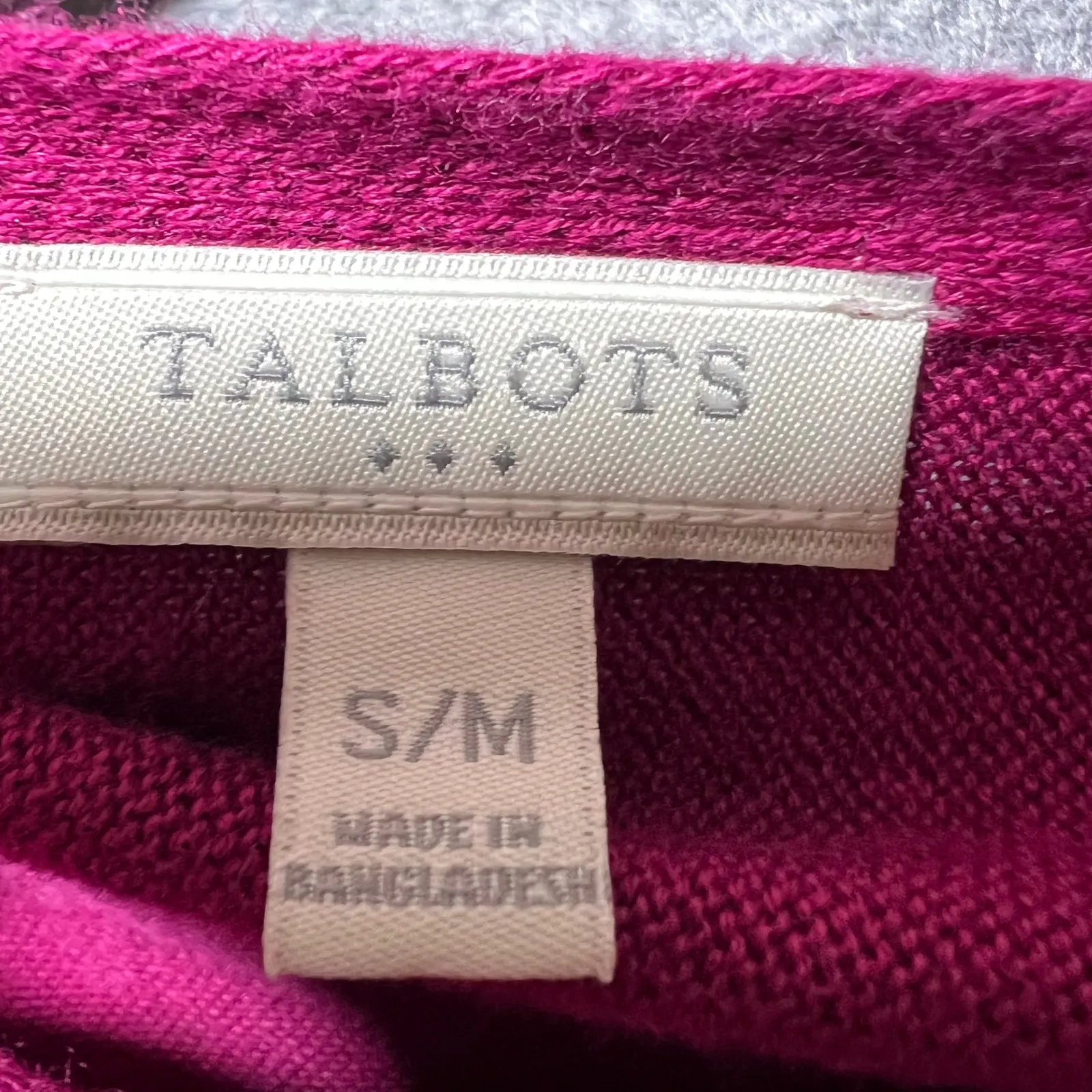 Talbots Fuchsia Pink Cotton Modal Blend Poncho Sweater Cape Small Medium - Image 3