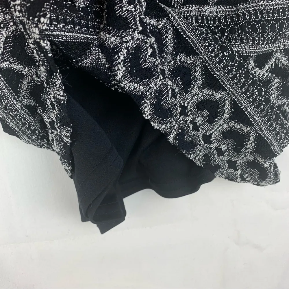 Hugo Buscati size small knit heart Black white vintage mini dress off shoulder y - Image 10