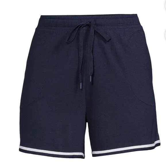 SECRET TREASURES Womens Sleep Shorts Size Medium 8-10 Navy Blue Pockets New - Image 1