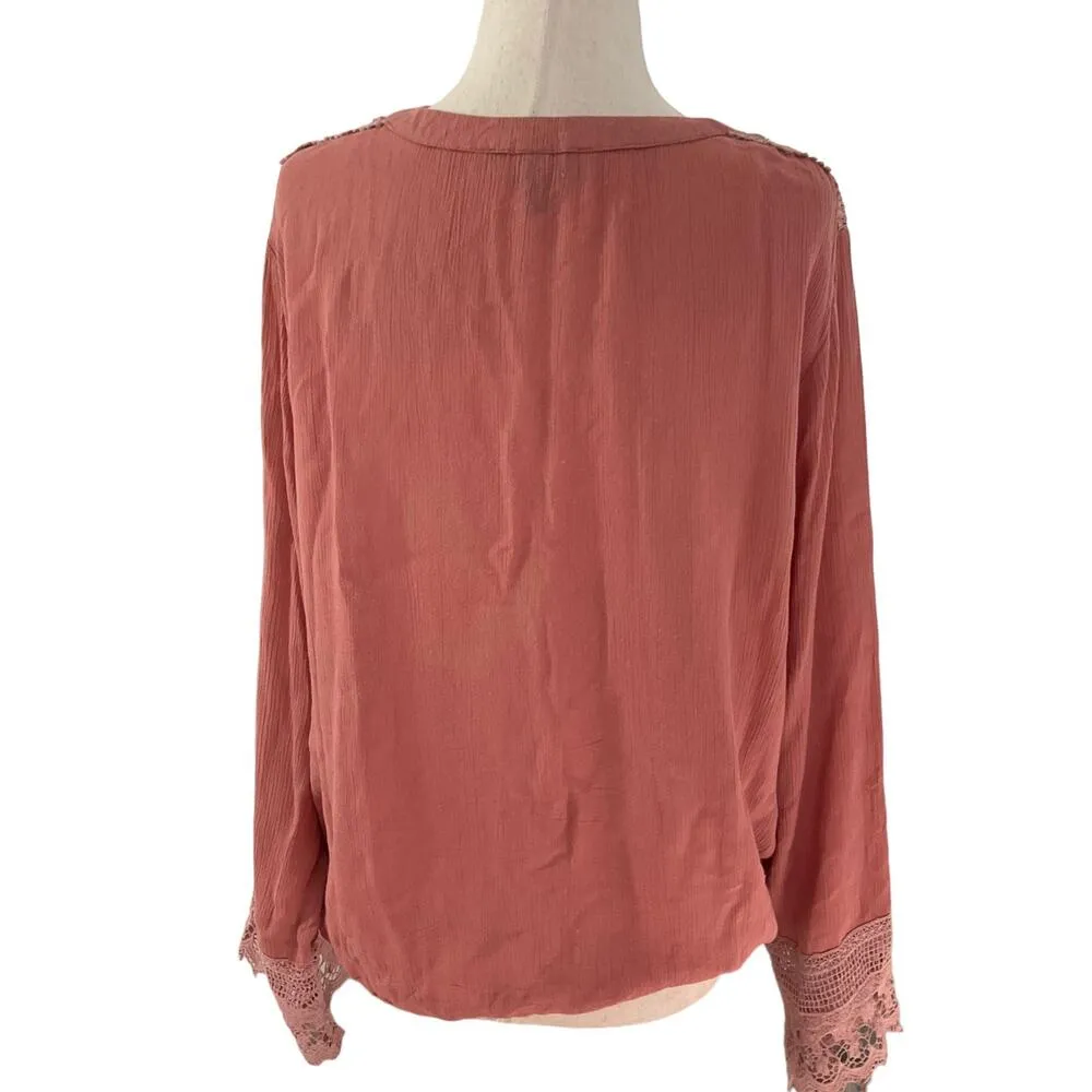 Derek Heart  Pink Blush Bohemian Long Sleeve Top Women's Size Large | 48-62 - Image 2
