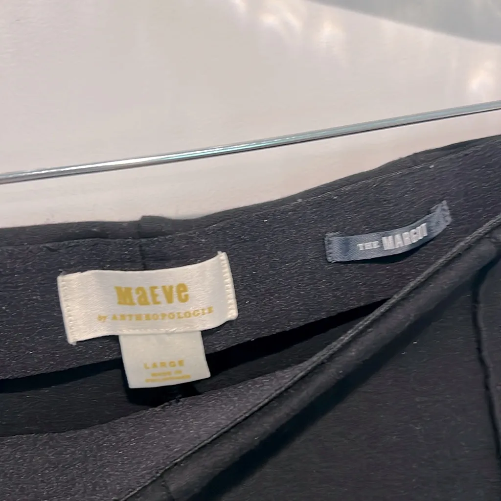 Maeve Anthropologie The Margot Kick-Flare Cropped Pants Black Large - Image 4