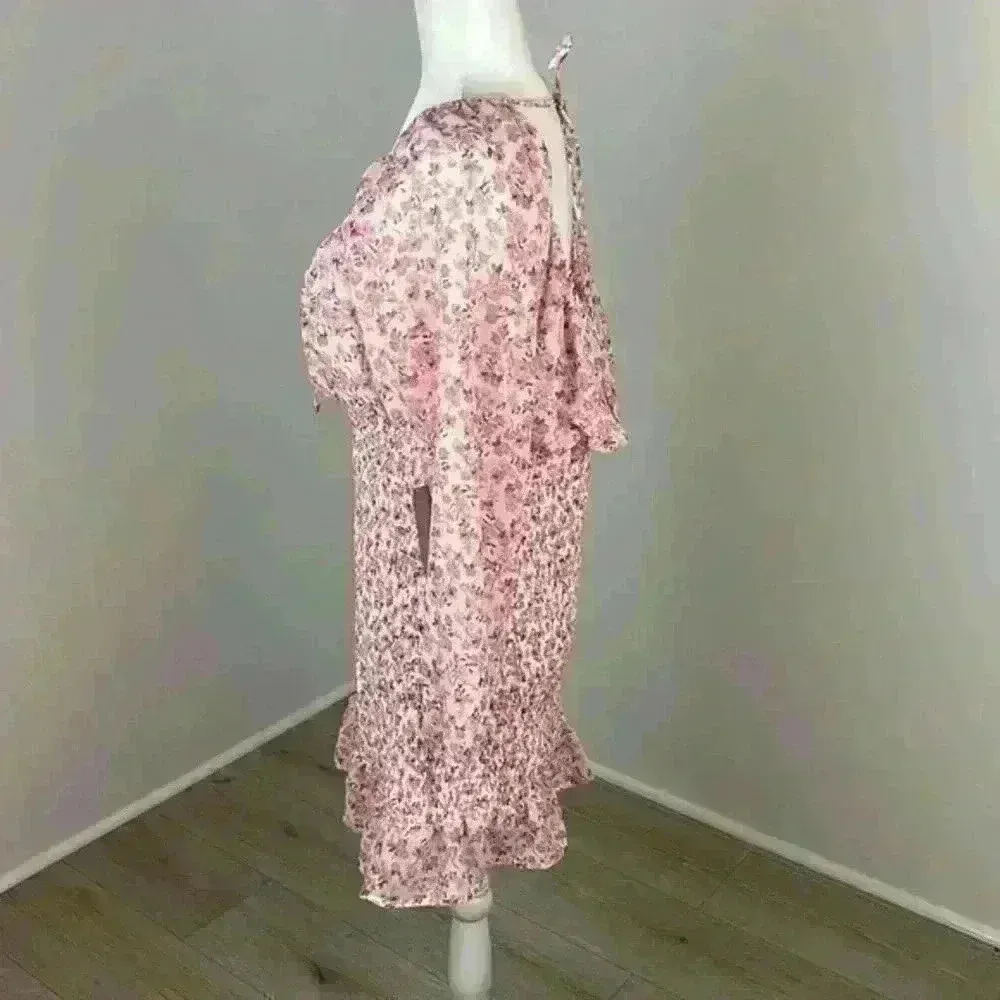 J for Justify Floral Smocked Long Sleeve Mini Dress Size XL NWT - Image 4