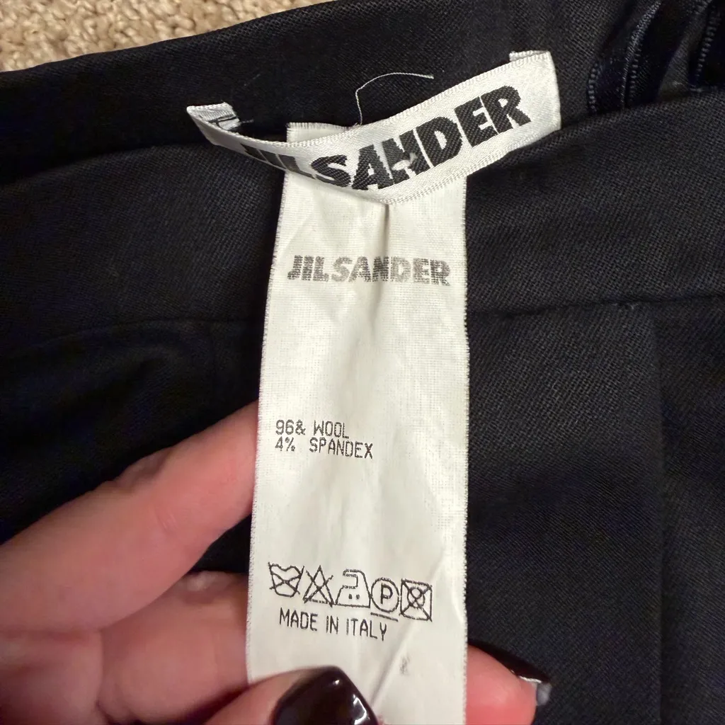 Jil Sander Black Wool Spandex Pants Size 34 - Image 2
