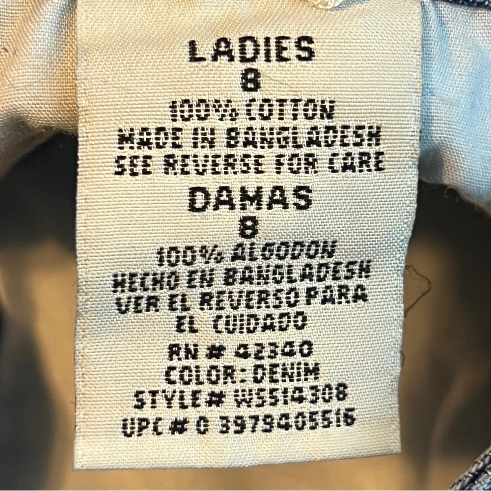 White Stag Vintage Size 8 Double Button Denim Bermuda Shorts Front & Back Pocket - Image 6