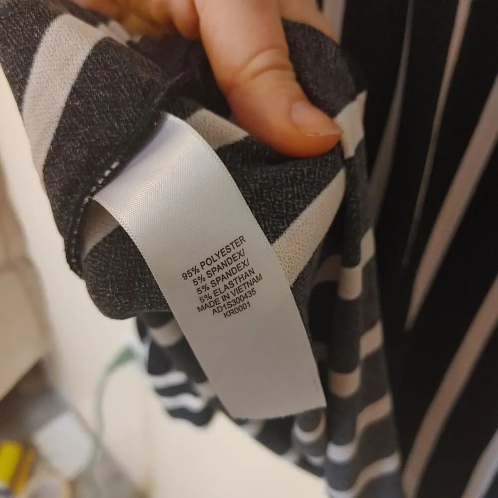 Adrianna Papell Size Small Cream Black White Striped Blouse Professional Career - Image 7