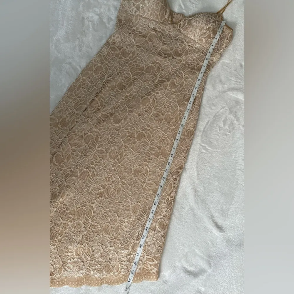 White House Black Market Asymmetrical Spaghetti Strap, Lace Overlay Dress. - Image 14