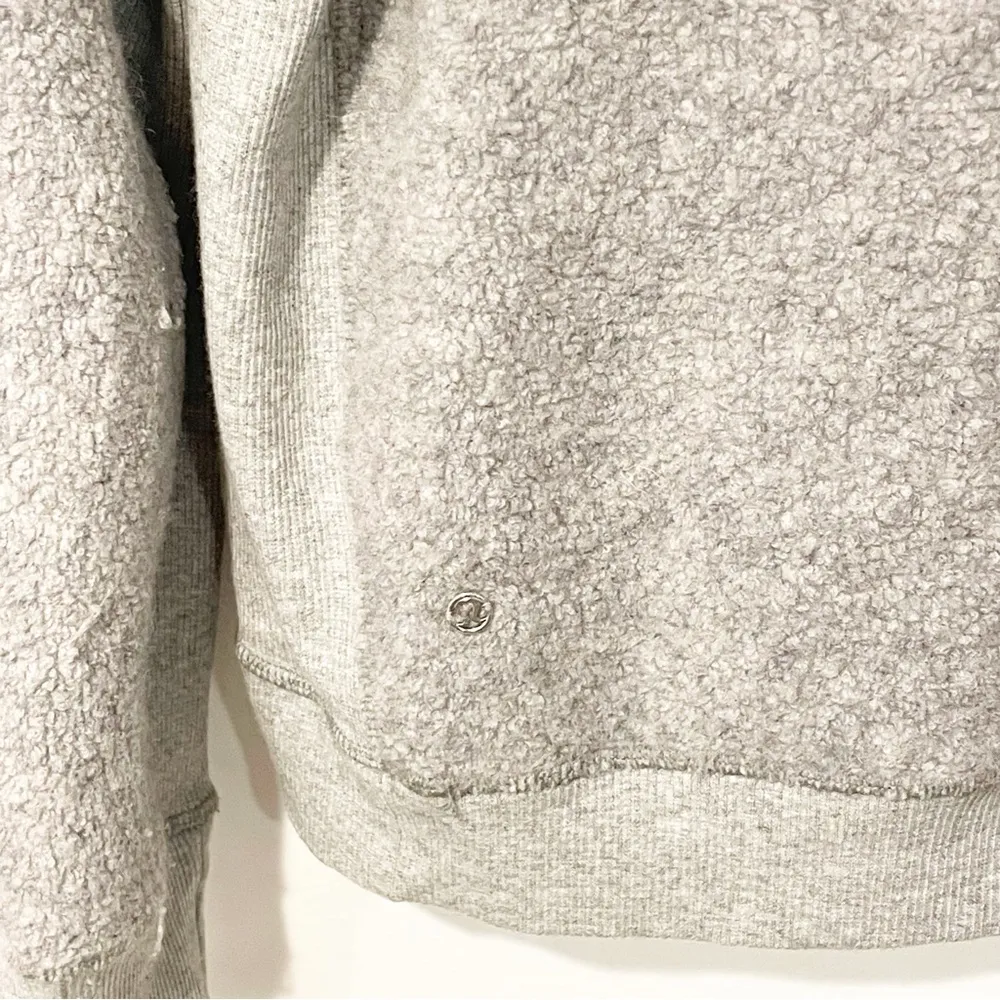 Lululemon Size 8 Gray Stand Out Sherpa Quarterzip Pullover Jacket Sweatshirt - Image 5