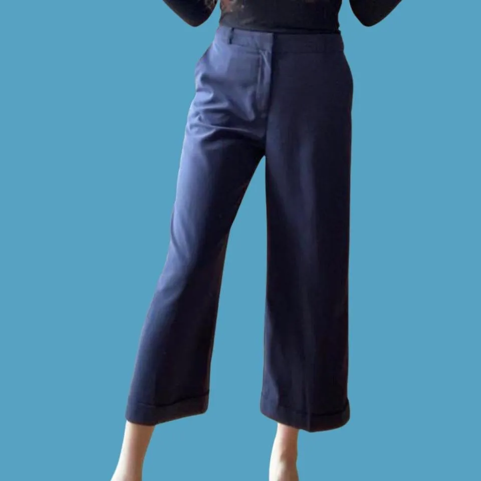 Dorothy Perkins Blue Wide Leg Cropped Trousers 🦋 - Image 4