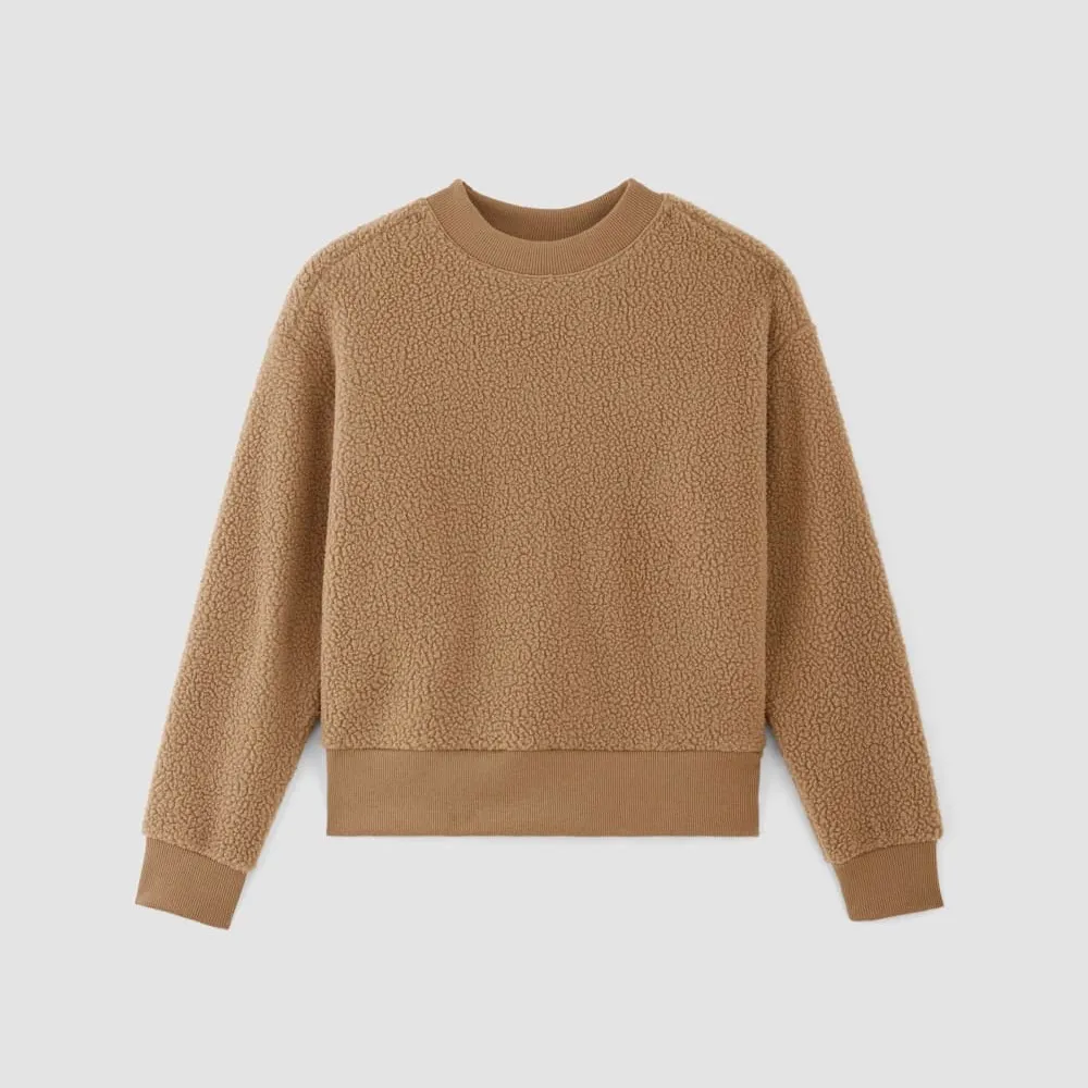 Everlane The ReNew Fleece Oversized Crew Sweatshirt In Tiger’s Eye - Image 2