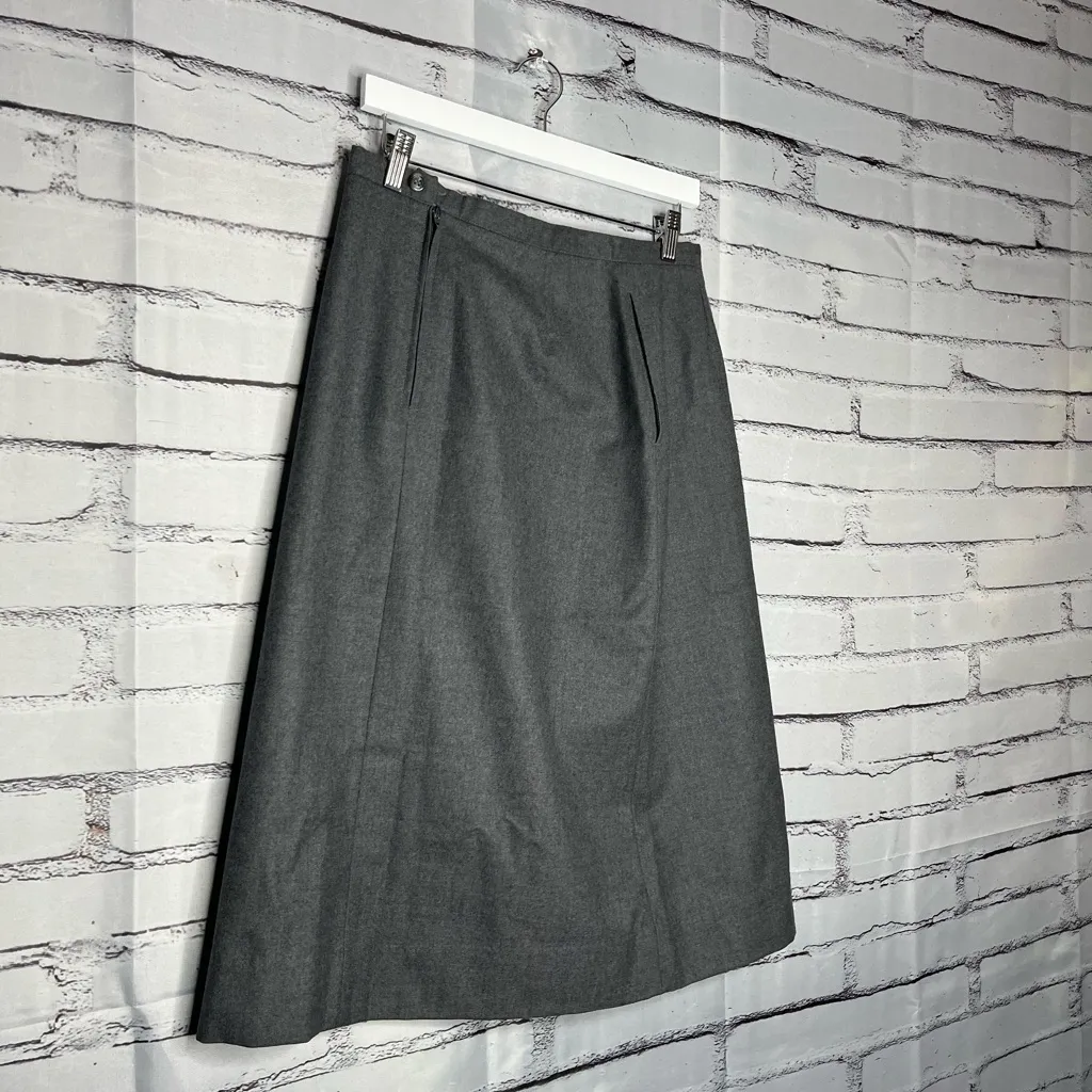 Vintage Cable Car Clothiers Robert Kirk Pleated Grey Blazer Skirt Set 14 Suit Gray - Image 8